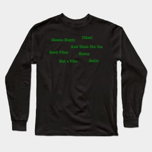 Dark Green VSCO Word Sticker Pack Long Sleeve T-Shirt